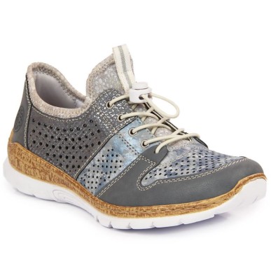 Rieker W N4255-12 openwork sports shoes blue