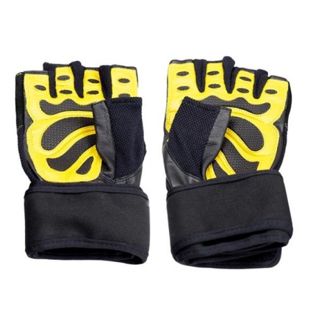 Black / Yellow HMS RST01 gym gloves XL