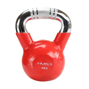 Kettlebell cast iron knurled chrome handle HMS KTC06 RED