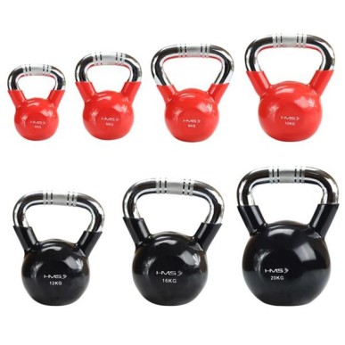 Kettlebell in ghisa con impugnatura cromata zigrinata HMS KTC06 RED