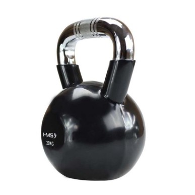 Kettlebell cast iron handle knurled chrome HMS KTC16 BLACK