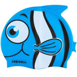 Crowell Nemo-Jr-blue silicone swimming cap