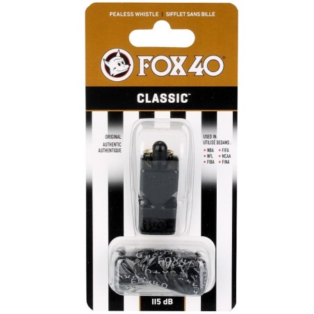 FOX Fischietto classico + corda 9901-0008 nero