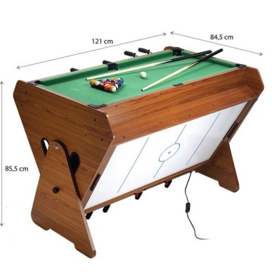 SDG Set 3in1 tavolo per biliardo, calcio balilla, air hockey