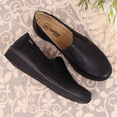 Leather slippers Helios W H350E black