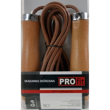 Leather skipping rope PROFIT DROP DK 1019