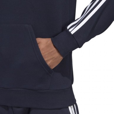 Felpa adidas Essentials 3 Stripes Pullover French Terry nero M DU0499