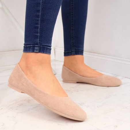 eVento W EVE205B suede ballet flats, beige