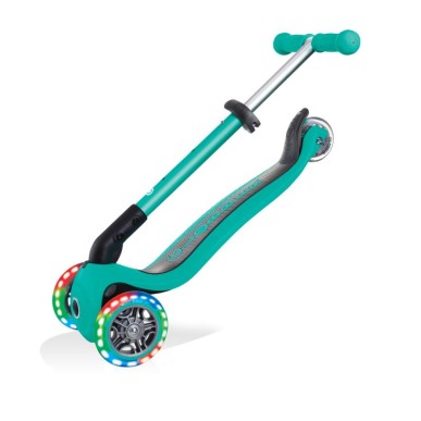 3-wheel scooter Globber Foldable Lights Emerald Green Jr 437-107