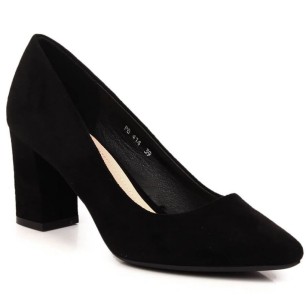 Suede pumps on the post Sergio Leone W SK403A black