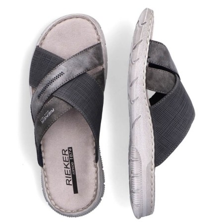 Comfortable Rieker M RKR581 gray flip-flops