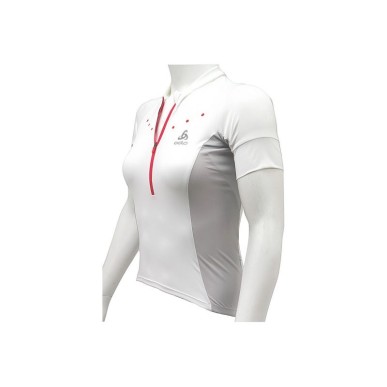 Maglietta Odlo Stand-Up Collar S/S 1/2 Zip Gavia W 410891-10000