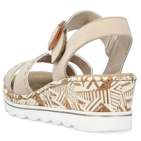 Comfortable wedge sandals Rieker W RKR595, beige