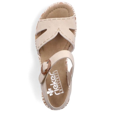 Comfortable wedge sandals Rieker W RKR595, beige