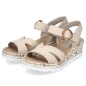 Comodi sandali con zeppa Rieker W RKR595, beige