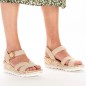 Comfortable wedge sandals Rieker W RKR595, beige