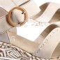 Comfortable wedge sandals Rieker W RKR595, beige