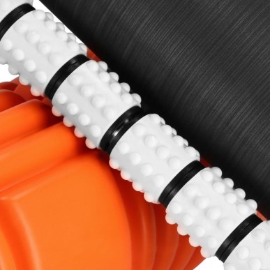 Orange fitness roller set Spokey MIXROLL 929930