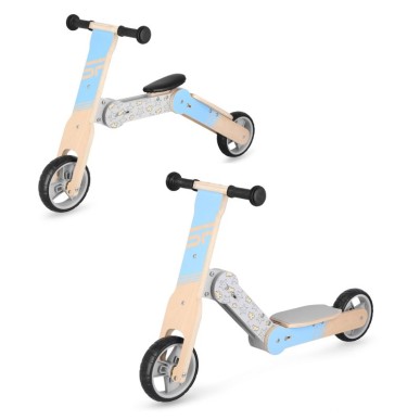 Balance bike and children's scooter 2in1 Spokey WOO-RIDE MULTI 940906 blue