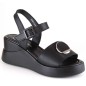 Sandali con zeppa in pelle Filippo W DS4411 nero