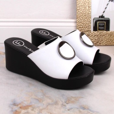 Filippo leather wedge sandals W DK4610 white