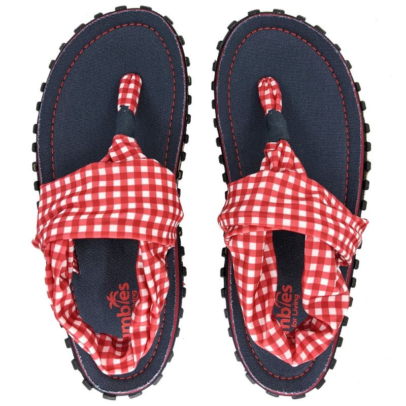 Gumbies Slingback Flip Flops W G-SB-WN-PICNIC