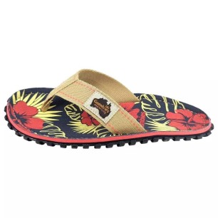 Gumbies Islander Denim Hibiscus Flip-Flops GU-FFISL109