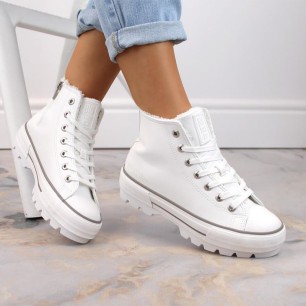 Sneakers insulated on the platform Big Star W INT1903A white