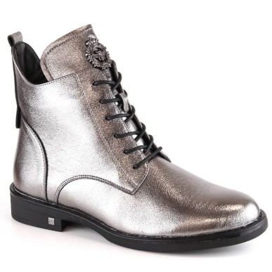 Lace-up and zipper boots Potocki W WOL171D pewter