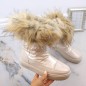 Big Star W INT1924B platform snow boots with fur, beige