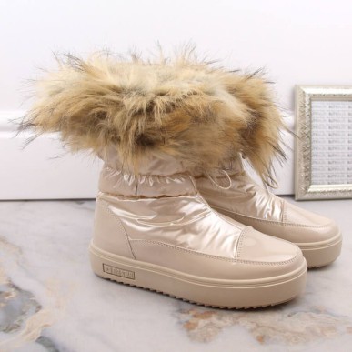 Big Star W INT1924B platform snow boots with fur, beige