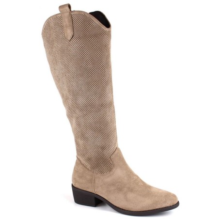 Jezzi W JEZ409B insulated suede boots, beige