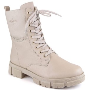 Comodi stivali in pelle isolati Rieker W RKR613, beige