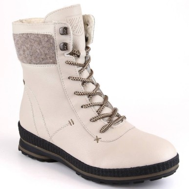 Comodi stivali in pelle isolati Rieker W RKR614, beige