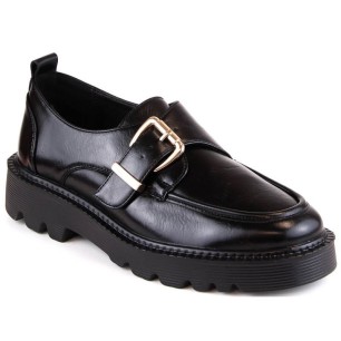 Platform shoes with a buckle Vinceza W JAN237A, black