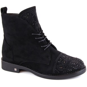 Boots with zircons Potocki W WOL176 black