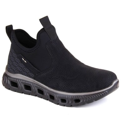 Rieker W RKR616 stivaletti comodi slip-on, neri