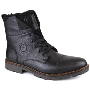 Leather boots insulated with wool Rieker M RKR296A black