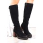 Vinceza W JAN258 suede high-heeled and platform boots, black