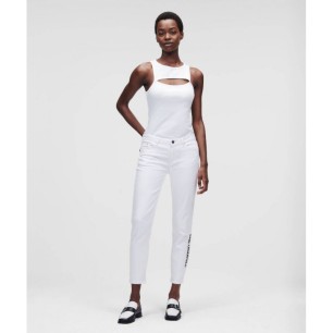 Karl Lagerfeld White Gf Denim Pants W 221W1101 jeans