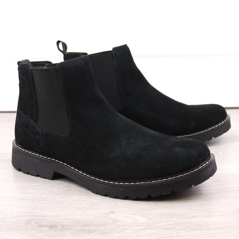 Filippo M PAW499A black leather slip-on Chelsea boots