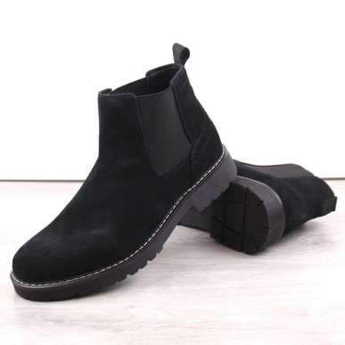 Stivaletti Chelsea slip-on in pelle nera Filippo M PAW499A