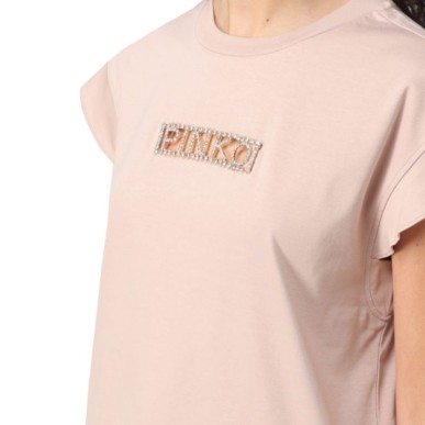 T-shirt Pinko Interlock + Logo Strass W 101609A12H