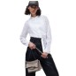 Karl Lagerfeld KL Monogram Lace Bib Shirt W 220W1600